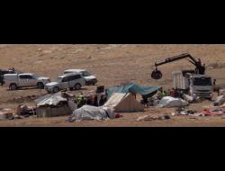 The demolition in Khirbet Humsah. Photo by 'Aref Daraghmeh, B'Tselem, 7 July 2021