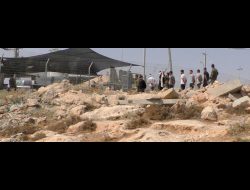 Israeli soldiers bringing Palestinian detainees into the Mezadot Yehuda military base in the South Hebron Hills. Photo for illustration purposes only, individuals pictured have no connection to the incident reported. Photo: Itay Feitelson, 5 Aug. 2022 