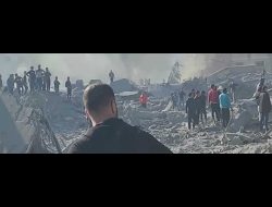 זירת ההפצצה בשכונת א-שועג'אעיה בצפון רצועת עזה. צילום: אל-ג'זירה, 2.12.23