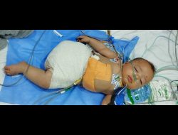 Hani Ziyarah in hospital after the amputation. Photo courtesy of the family