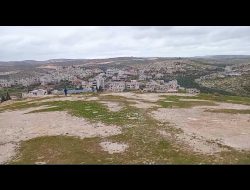 The hill where the settler killed Nasrallah Abu Siam. The village of Mikhmas is visible in the background. Photo by B’Tselem.