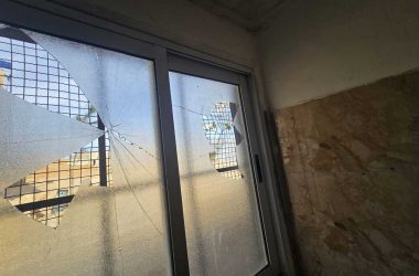 Windows smashed by settlers in Kh. a-Tuba, 25 January 2025. Photo courtesy of local residents
