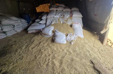 A grain shed in Kh. a-Tuba after attempted arson by settlers, 25 January 2025. Photo by Nasser Nawaj’ah, B’Tselem