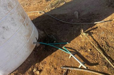A hose cut by the settlers. Photo: Basel al-Adrah, B’Tselem