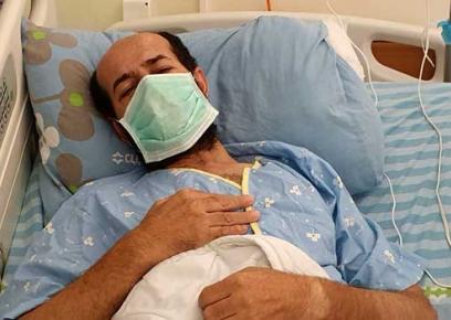 Maher al-Akhras in the Hospital. Photo by Oren Ziv (Local call)