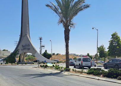 Al-Balu’ square in al-Bira next to the spot where Hasnain was shot to death by soldiers. Photo by Iyad Haddad, B'Tselem, July 5, 2023