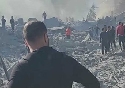 The site of the bombing in the neighborhood of a-Shuja'iyeh, Gaza city. Footage by Al Jazeera,&nbsp;2&nbsp;Dec.&nbsp;2023