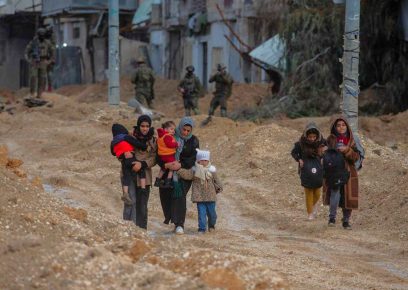 Residents forced out of their homes in Nur Shams RC in Tulkarm. Photo: Wahaj Bani Moufleh, Activestills, 25 Feb. 2025