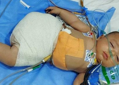 هاني زيارة في المستشفى بعد إصابته. قدمتها العائلة مشكورة