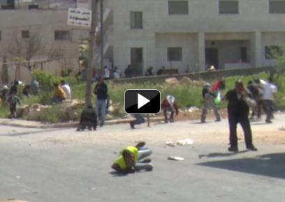 Still from video: Muhammad Yassin immediately after being shot. Photo: David Reeb, 4 April 2014.