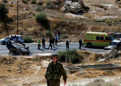 Scene of the attack in the South Hebron Hills, 1 July 2016. Photo by Mussa Qawasma, Reuters