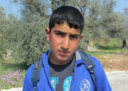 בראא ענאיה, בן 13. צילום: עבד אל-כרים סעדי, בצלם, 26.2.2017