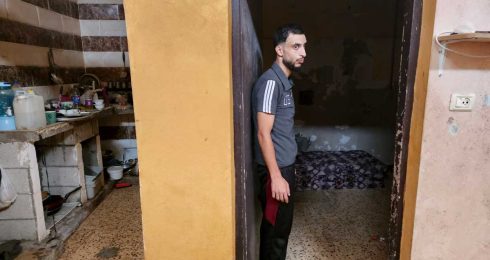 Sa’id Nassar at his home. Photo by Khaled al-‘Azayzeh, B’Tselem 