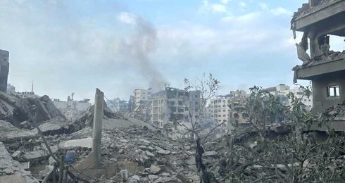  حيّ الرمال المُدمَّر في مدينة غزة. تصوير: محمد صباح، بتسيلم