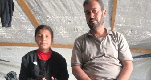 Sami al-Hadad with 11-year-old Alma. Photo: Olfat al-Kurd, B’Tselem, 2 March 2024 