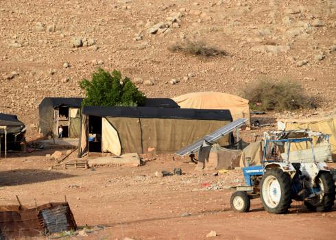 Structures int the community. Photo: 'Aref Daraghmeh, B’Tselem, 25 October 2018