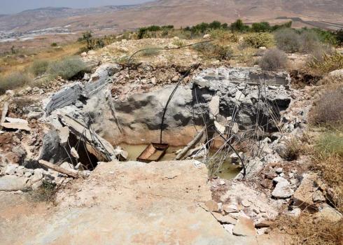 בור המים ההרוס. צילום: עארף דראר'מה, בצלם, 11.6.19