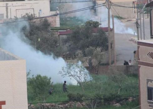 Tear gas from a canister fired by soldiers. Photo by village resident