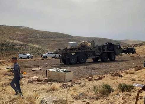 ההחרמה בקהילת פזאע אל-כעאבנה, 14.5.20. הצילום באדיבות תושבי הקהילה