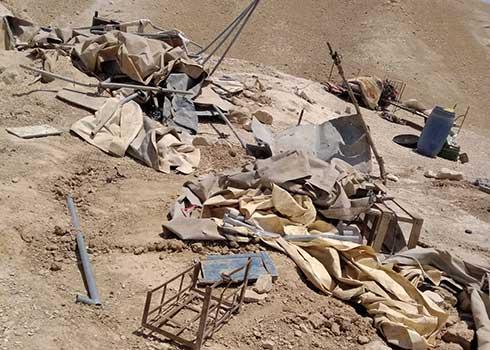 אוהלים שנהרסו בדיר אל-קילט. צילום: עארף דראר'מה, בצלם, 24.4.20