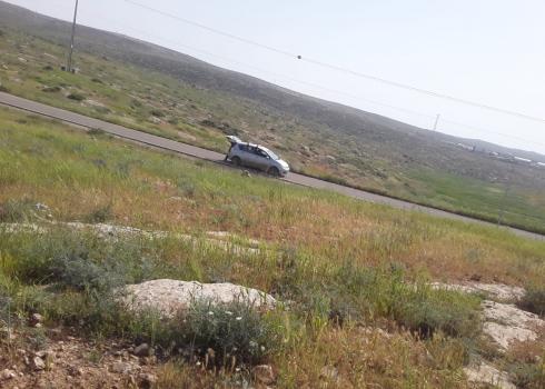 The car of the settler who stole goats from Abu ‘Aram, Qawawis