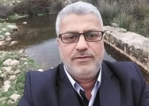 Majdi 'Issa at the scene of his attack by settlers, Bidya, 30 June 2020. Photo: courtesy of the witness