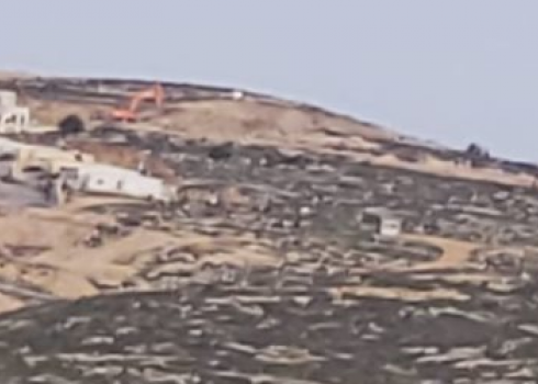 Sa'id Kuk's razed plot of land, Turmusaya, 15 Feb. 2021. Photo by Sa'id Kuk