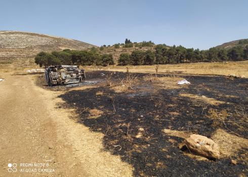 Turmusaya area, Ramallah District: Settlers escorted by soldiers attack Bedouin community
