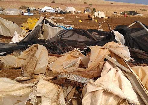 The demolition of Khirbet Humsah, December 2020. Photo by Sarit Michaeli, B'Tselem