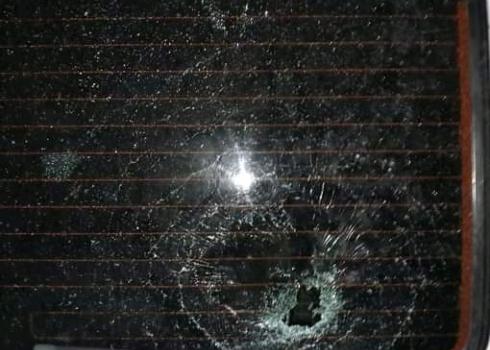 The shattered rear window. Photo courtesy of Malek Makhalfeh 