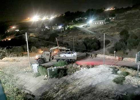 החרמת אחת המכוניות בכפר א-תוואני