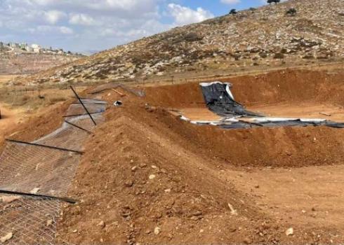 הנזק שהסבו המתנחלים לאתר. התמונה באדיבות בעל הקרקע