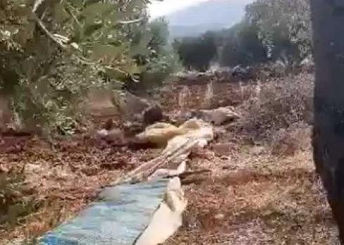 קטע מהגדר שהשחיתו המתנחלים. התמונה באדיבות בעל הקרקע