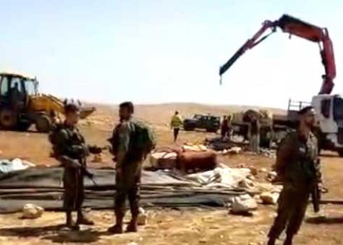 هدم المباني في وداي السيق. الصورة قدمها سكان التجمع مشكورين.  