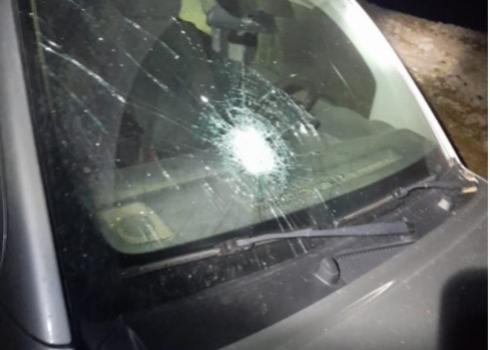 The shattered windshield. Photo courtesy of Abu ‘Aram 