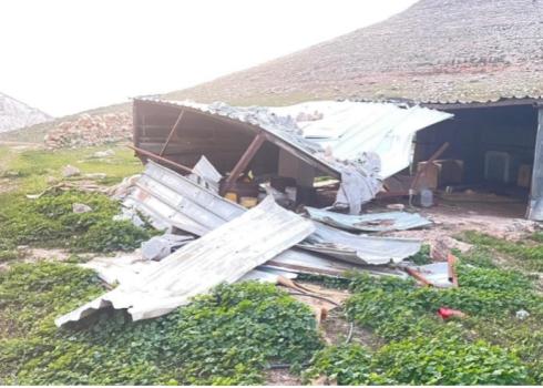 One of the shacks vandalized by the settlers. Photo courtesy of the family   