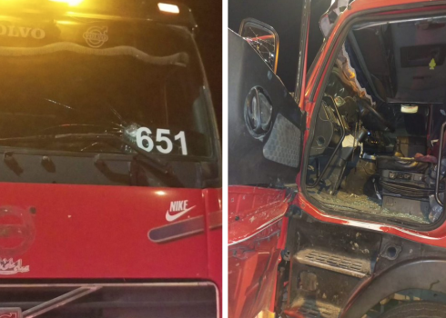 The shattered windows of ‘Abayat’s car. Photo courtesy of ‘Abayat 