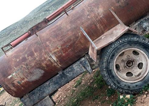  The water trailer before it was stolen. Photo courtesy of Abu al-Kabash 