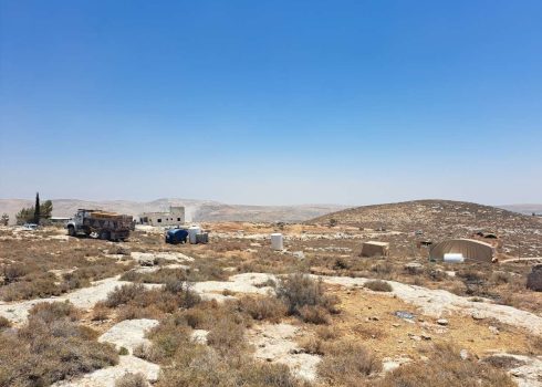The dismantling of Ras a-Tin community. Photo by Iyad Hadad, B'Tselem, 18 July 2022