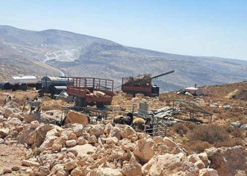 The dismantling of Ras a-Tin community. Photo by Iyad Hadad, B'Tselem, 18 July 2022