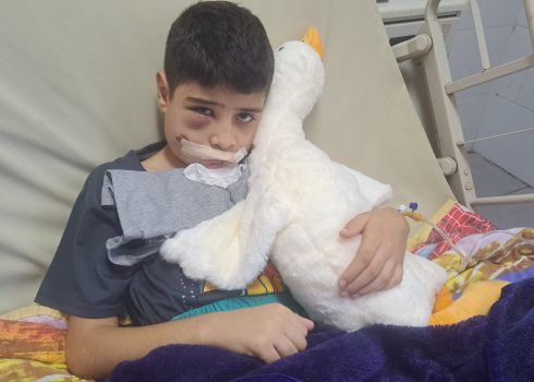 Zein Jaber at the hospital. Photo: Iyad Hadad, B'Tselem 