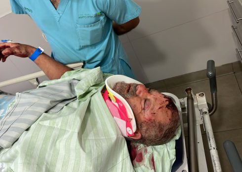‘Abd a-Rahim ‘Issa in hospital. Photo courtesy of the family 