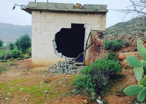 One of the walls in one of the rooms destroyed by settlers. Photo courtesy of the residents