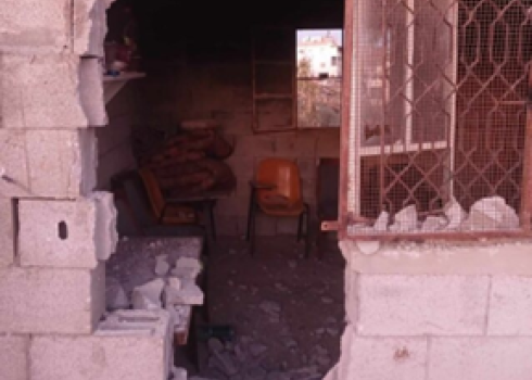 The structure vandalized by settlers. Photo courtesy of residents