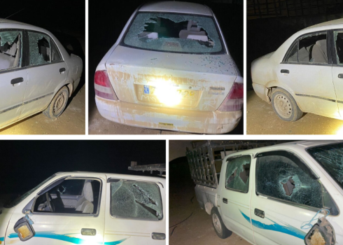 Two cars of community residents vandalized by settlers. Photos courtesy of residents, 12 Nov. 2023  