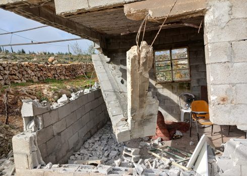 The damage caused by settlers to the agricultural structure. Photo courtesy of owner. 