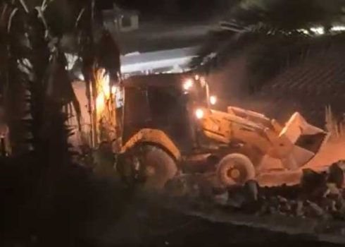 الحفار الذي تمت مصادرته. الصورة قدمها السكان مشكورين.  