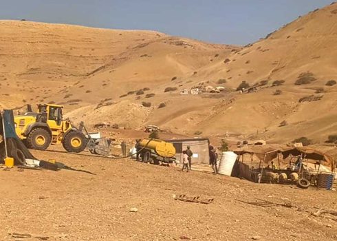 هدم المنزل في البرج. تصوير: عارف دراغمة، بتسيلم