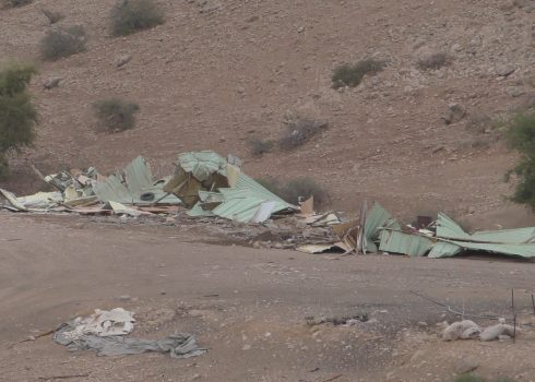 بعض مباني السكن التي هدمتها الإدارة المدنية. تصوير: عارف دراغمة، بتسيلم