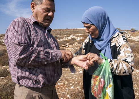 Riyad and Sabiha Farahneh after being attacked. Photo: Alessandro Stefanelli 